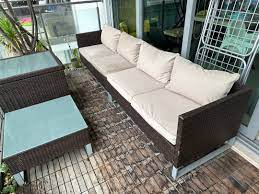 outdoor sofa set table with storage