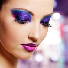 bright purple fashion makeup
