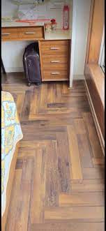 polished herringbone wooden flooring