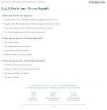 Ask questions and get answers from people sharing their experience with rexulti. Quiz Worksheet Roman Republic Study Com