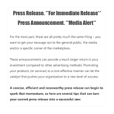 How To Write Effective Press Releases Several Tips From Craig Marti
