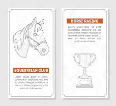 Horse Sport Cards Templates With Place For Text Horse School