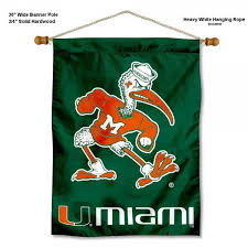 miami hurricanes banner with pole and