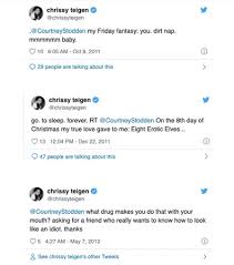 Here are 10 hilarious tweets from her. What Happened Between Chrissy Teigen And Courtney Stodden Feud Explainer 9celebrity