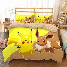 Pikachu And Evee Pokemon Bedding Set