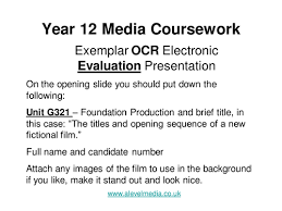 A  Media Studies Coursework Evaluation Marked by Teachers Geography coursework  Evaluation