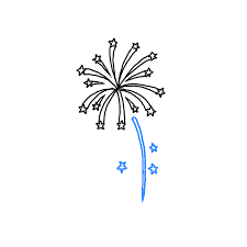 how to draw fireworks step by step