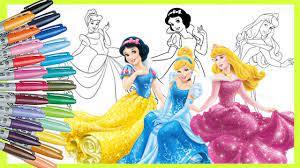 Disney world tokoh tokoh disney princess sumber : Coloring Disney Princess Cinderella Aurora Snow White Mewarnai Gambar Princess Disney Youtube