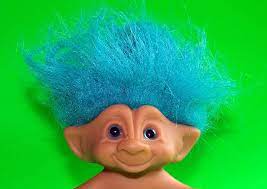 blue haired troll toy troll doll