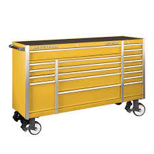 triple bank roller cabinet yellow