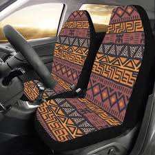 Brown Boho Chic Car Seat Covers Pair 2