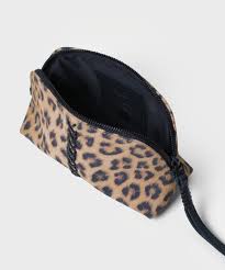 vanity case in leopard print leather