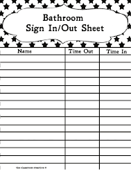 30 Bathroom Sign Out Sheet Simple Template Design