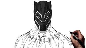 how to draw black panther step by