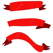 red ribbon color badge clipart set flat