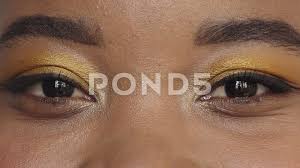close up african american woman eyes