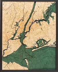 5 Boroughs Of New York 3 D Nautical Wood Chart 24 5 X 31