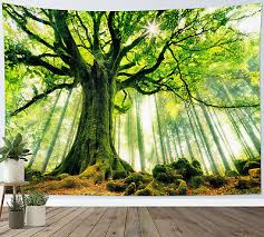Virgin Forest Tapestry Green Tree