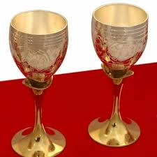 Gold Plated Designer Wine Glass For