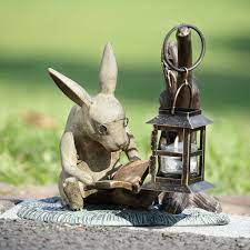 Book Lover Reading Rabbit Garden Statue