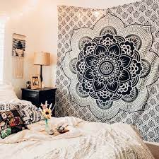 Black And White Indian Mandala Tapestry