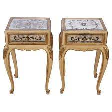 Eglomise Mirrored Bedside Tables 1940s