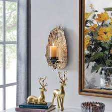 Abstract Gold Wall Candle Sconce