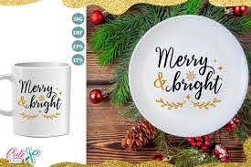 Merry And Brigh Christmas Cut File Graphic By Cute Files Creative Fabrica