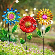 Multicolor Metal Garden Stakes