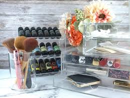 makeup organization with clear acrylic