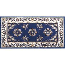 blue oriental virgin wool hearth rug