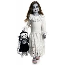 Details About Creepy Doll Costume Kids Scary Halloween Fancy
