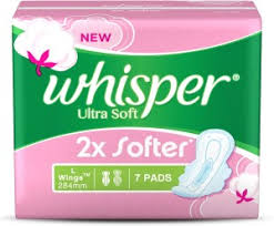 Whisper Ultra Soft L Wings Sanitary Pad Pack Of 7