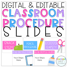 Editable Classroom Procedure Slides For Ppt And Flipchart