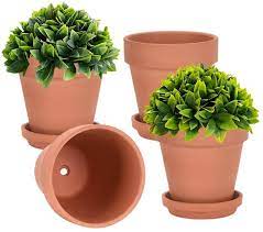 4 pack large terra cotta plant pot with