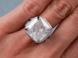 11 98 Ctw Cushion Cut H I2 Diamond Engagement Ring Bigdiamondsusa