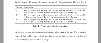 Automatic Line Breaks In Latex Tables