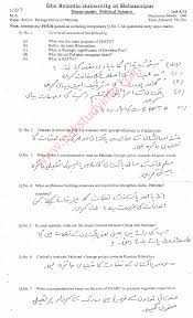 islamia university m a political science past paper of foreign foreign policy of past papers of m a islamia university