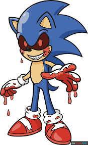 how to draw sonic exe really easy