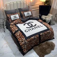 Chanel Logo Leopard Print Bedding Set