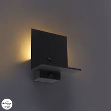 Modern Wall Lamp Black Incl Usb
