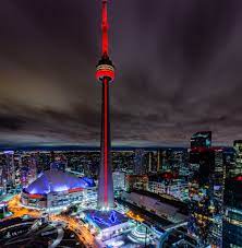 The cn tower's glass floor was the first of its kind when it was opened in june 1994. Cn Tower Toronto Canada The Cn Tower Downtown Toronto Canada Standing At 553 Metres The Cn Tower Is The Most Iconic Toronto Skyline Cn Tower Toronto Canada