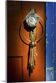 Antique Glass Doorknob With Keys Large Solid Faced Canvas Wall Art Print Great Big Canvas