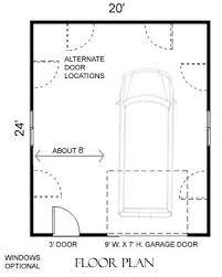 1 Car Economy Garage Plan Front Doors