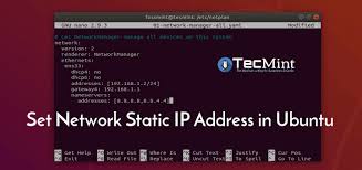 configure network static ip address