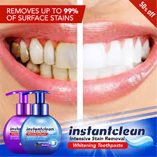 Leave it on for at least two minutes and then rinse your mouth out well with warm water. Instant Clean Intensive Stain Removal Whitening Toothpaste Viaty Baking Soda Blueberry Flavor Toothpaste Prevent Tooth Decay Teeth Whitening Aliexpress