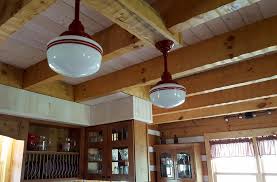 Schoolhouse Lighting Accents Log Home
