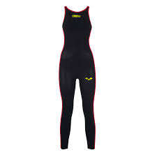 Fina Approved Arena Ladies Open Water Swim Suit Black Yellow