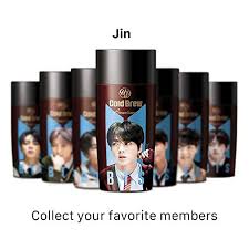1 pretzel snack pepero with bts themed snack box with your ultimate bias.11 snacks in 1 box plus free bt21 doll keychain + photocards and stickers and posters. Paldo Bts Bangtan Boys Jin Kpop Cold Brew Americano Coffee Bottled Drinks Ready To Drink Unsweetened Beverage Bottle 9 13 Fl Oz Special Edition Amazon Com Grocery Gourmet Food