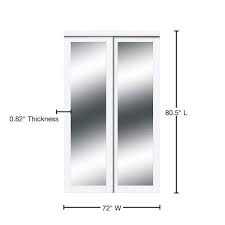 72 in x 80 in harmony white mirror mdf byp sliding closet door